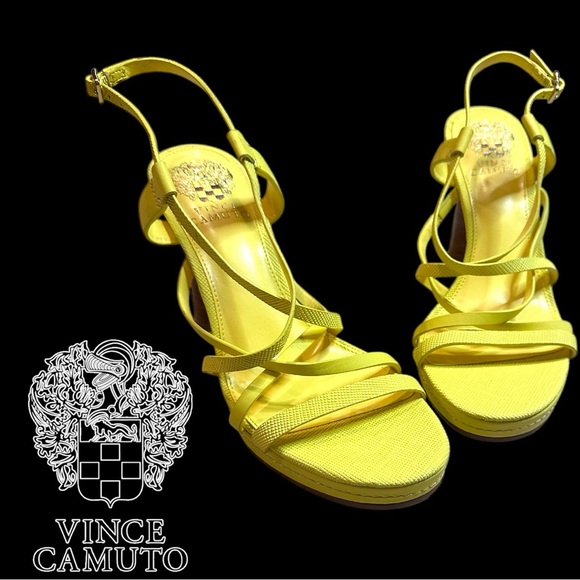 🎉HP ⭐️ EUC Vince Camuto Neolette Dress Sandal in
Primrose Yellow. Size 8/38.5 - Picture 2 of 11